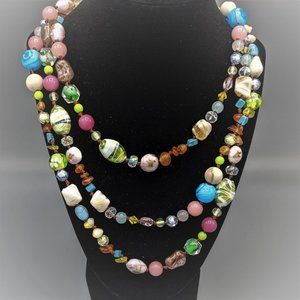 Millefiori & Murano Glass Bead Cookie Lee Necklace